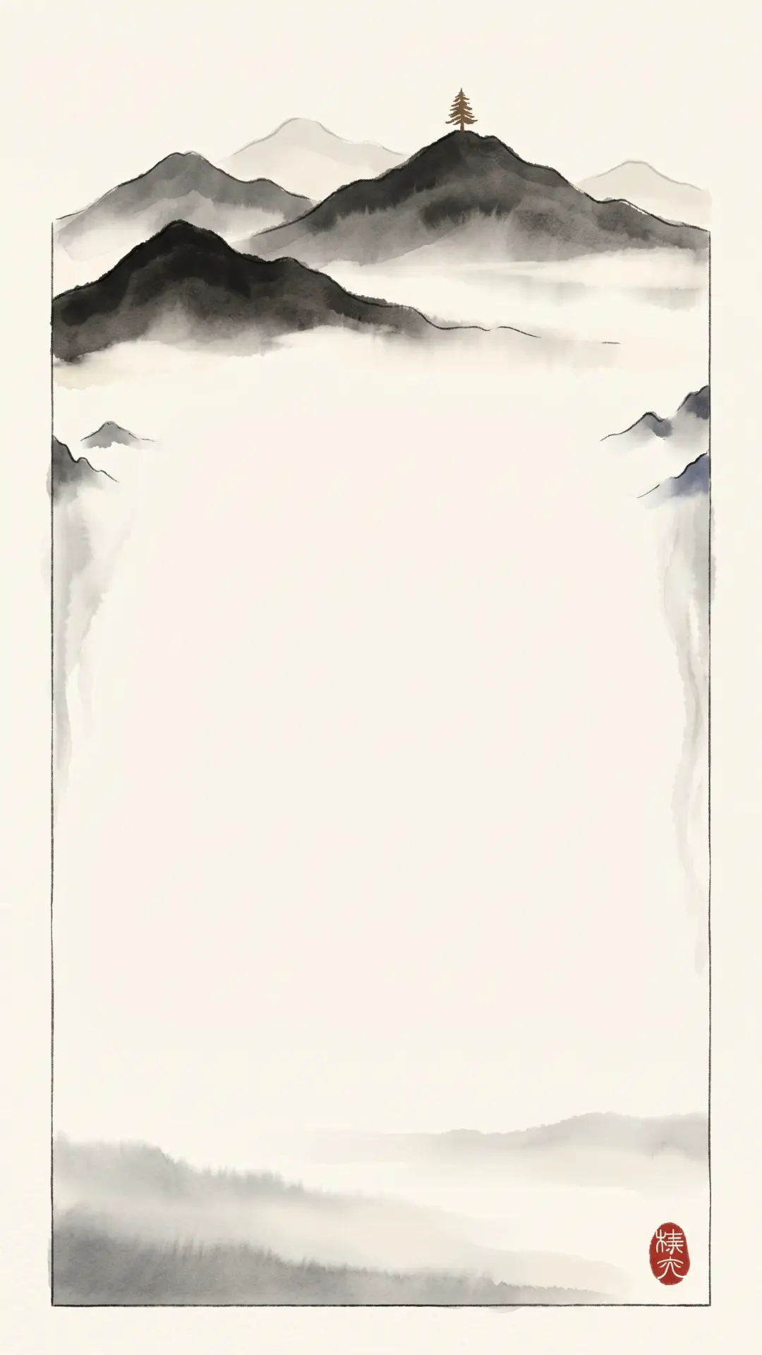 Sumi-e mountain wallpaper